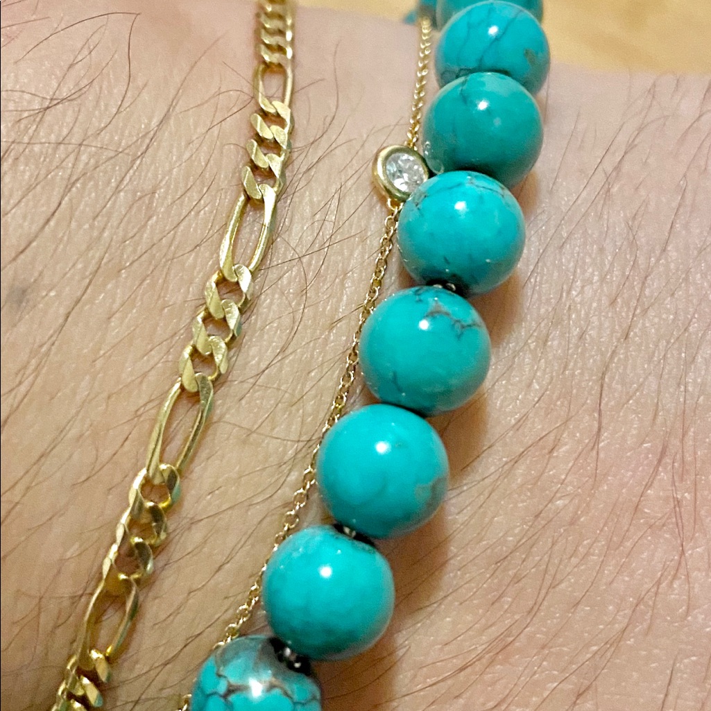 David Yurman Blue Turquoise Bead Bracelet